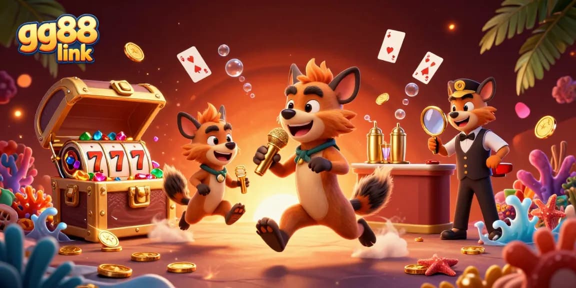 Engage with the vibrant gg88 link casino scene featuring lively hyenas, appealing games, and dynamic atmosphere.