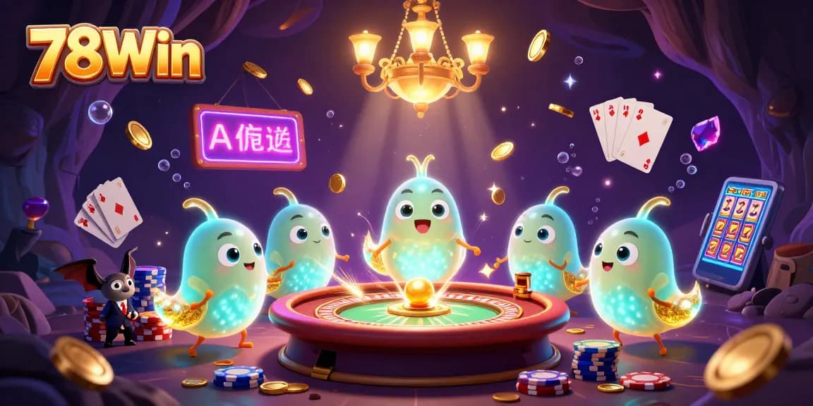 Win big at 78Win's vibrant online casino, featuring animated glowworms and a bat dealer!