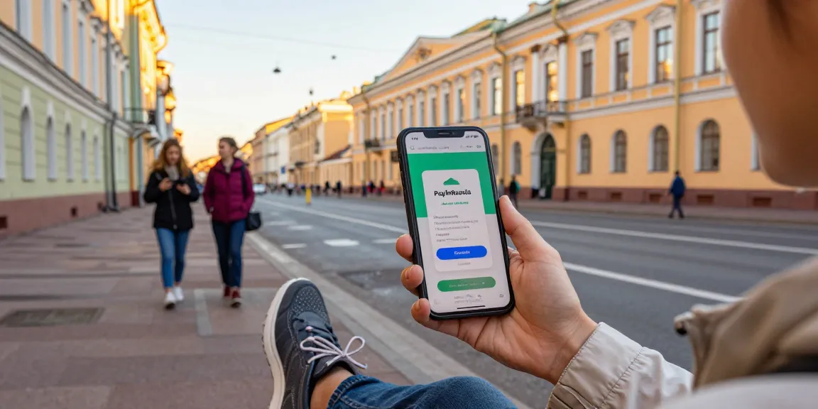 Pembayaran mudah di Rusia menggunakan https://payinrussia.com/ oleh pelancong yang menikmati keindahan St. Petersburg.