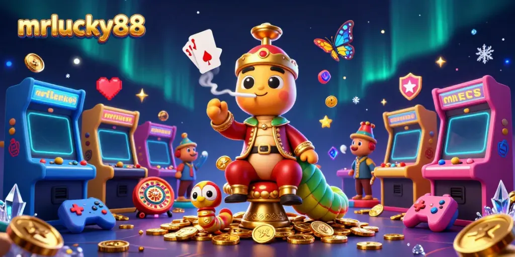 Experience the thrills of mrlucky88 casino with vibrant gaming visuals, featuring a playful caterpillar master