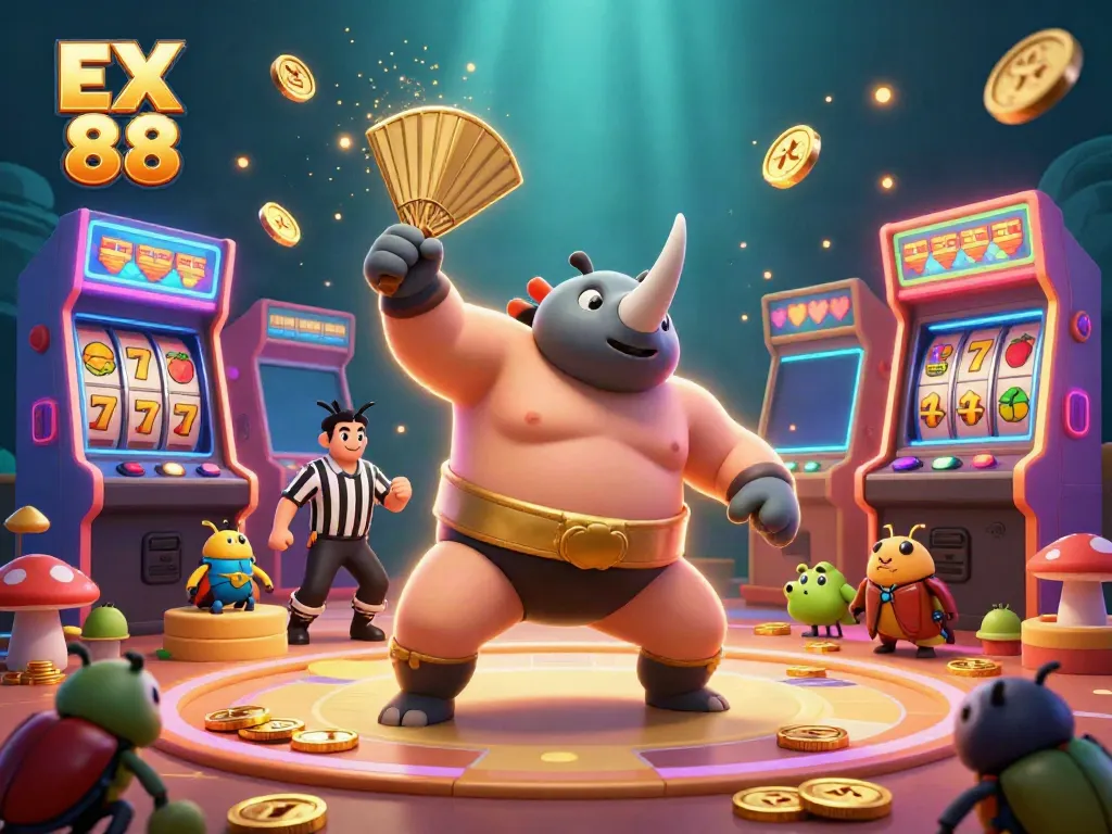 Watch EX 88 come alive as the mighty beetle champion makes a jackpot-winning stomp in a vibrant casino.