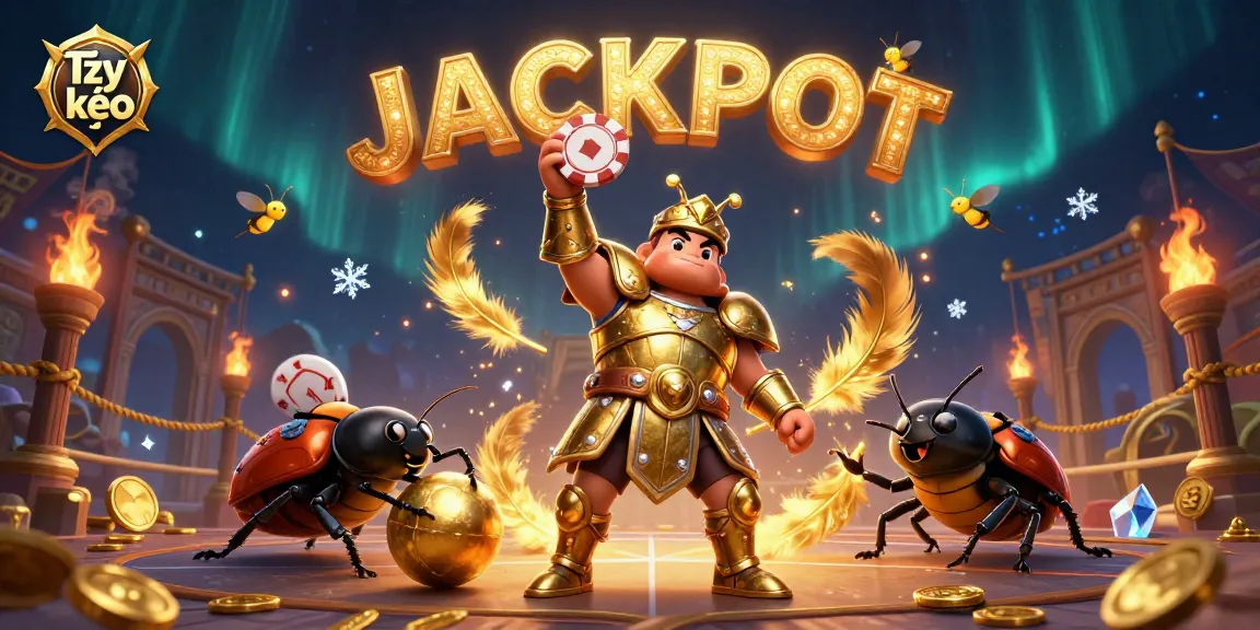 Bet on Tỷ lệ kèo with energetic beetles celebrating a jackpot in vibrant 3D illustration.