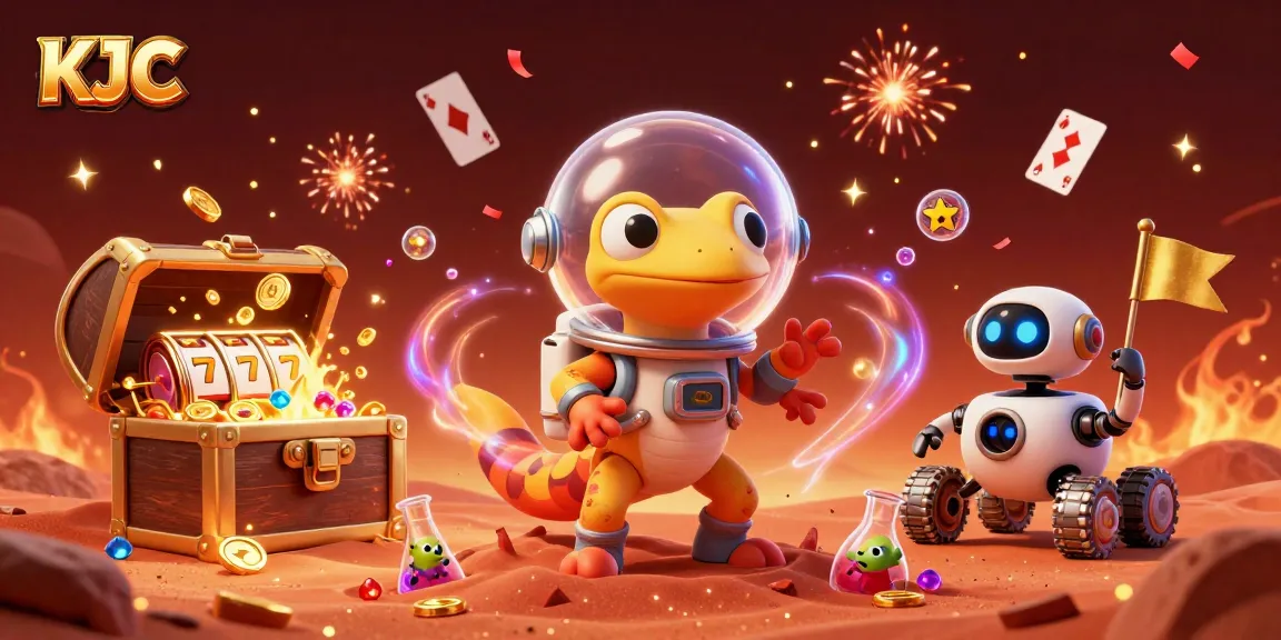 KJC invites players to explore a vibrant casino landscape of gold and excitement amidst alien celebrations.