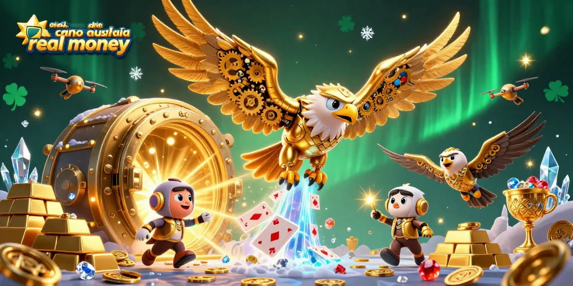 Experience the thrill at online casino australia real money with vibrant 3D illustrations showcasing gaming excitement.